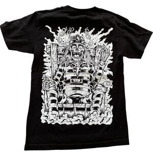 Born Scum black Skeleton Electric Chair T-Shirt Black size Small